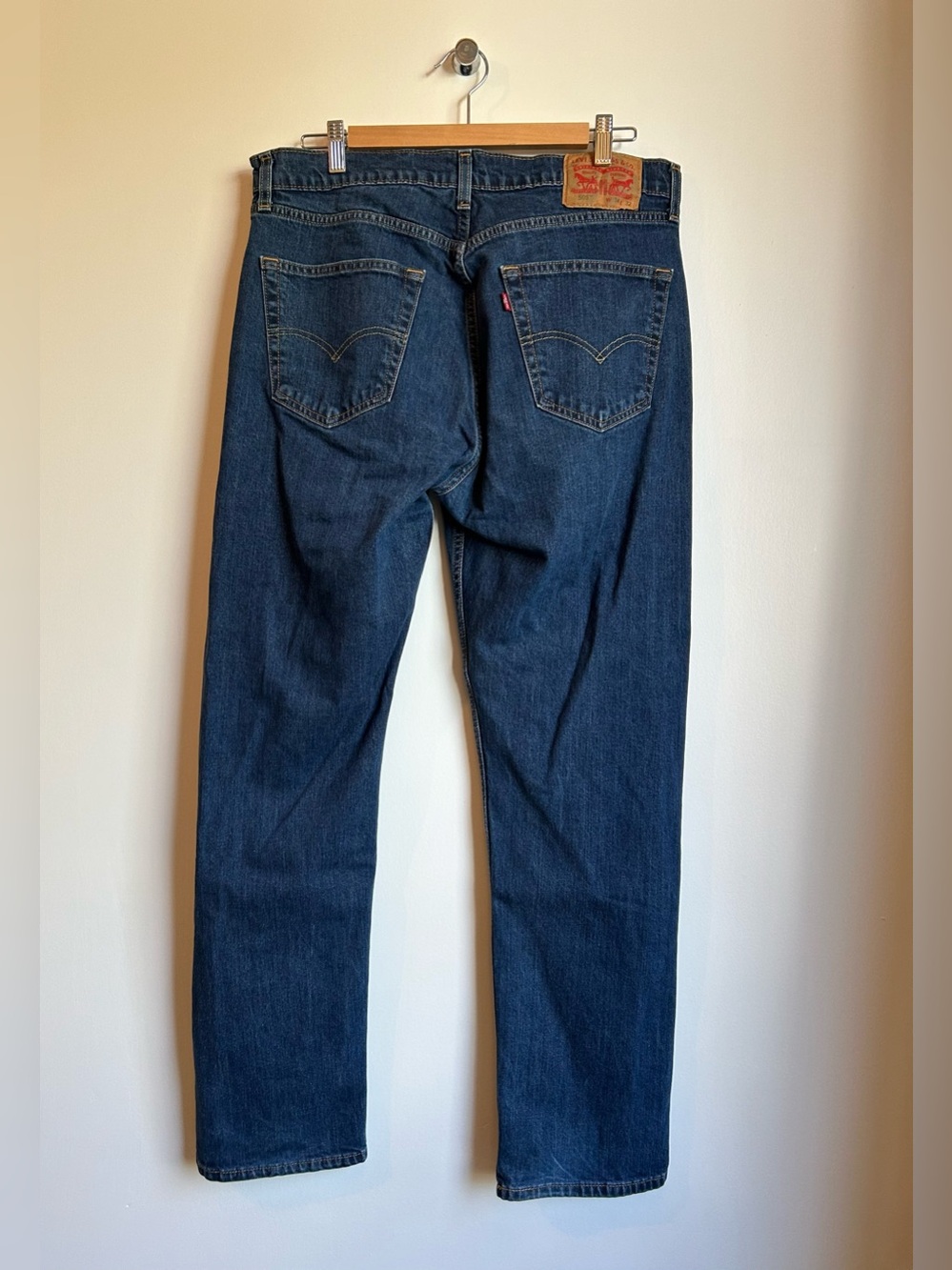 Levi's 505 Regular Fit Straight Leg Men's Blue Jeans 34x32 - Picture 6 of 10